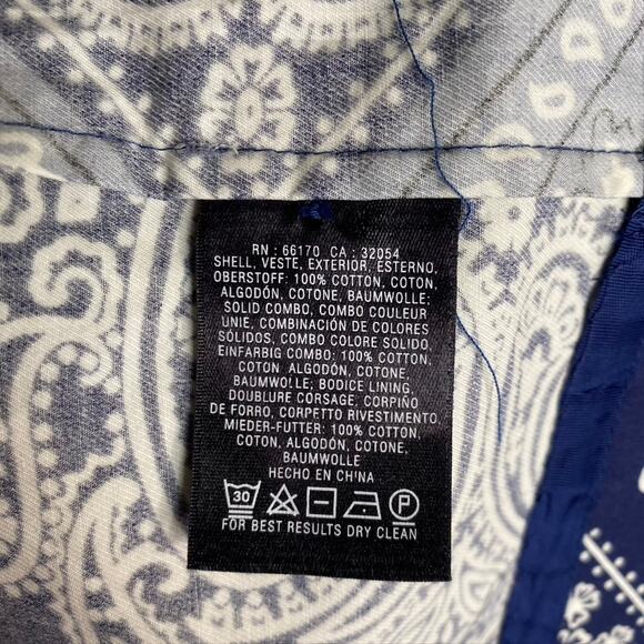 Anthropologie Blue and White Buttoned Sundress with Notched Collar - Picture 7 of 9